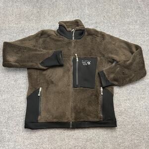Mountain Hardwear Polartec High Loft Jacket Monkey Fleece Zip Men's L Brown VTG